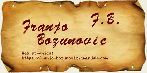Franjo Božunović vizit kartica